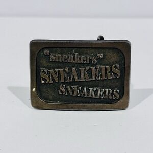 Sneaker Lovers Belt Buckle Small Square Silver‎ Color Metal EUC